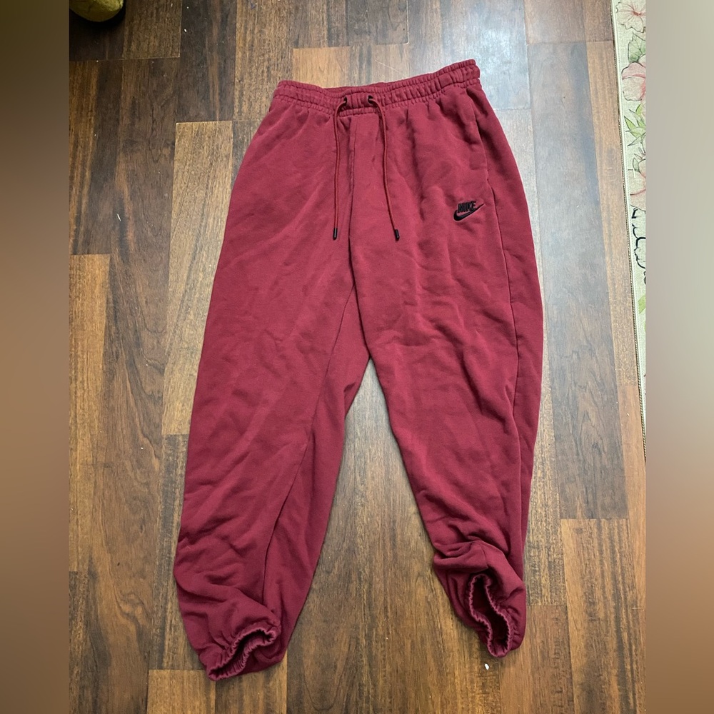 Nike red burgundy sweatpants joggers